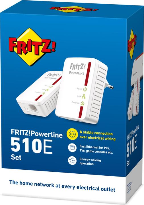 Actual product image AVM FRITZ!Powerline 510E Set DE, 2 adapters (500 Mbit/s)