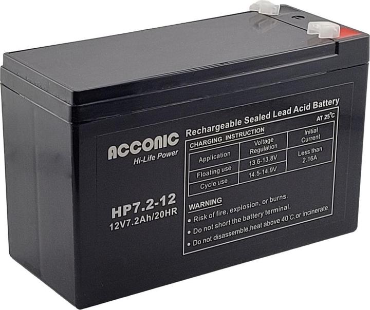 Image du produit Acconic HP7.2-12 Hi-Life Power AGM 12V 7.2Ah USV-Batterie (12 V, 7.20 Ah)