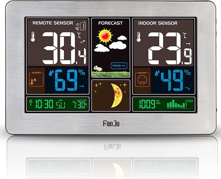 Produktbild FanJu FJ3378 Funkwetterstation, silber