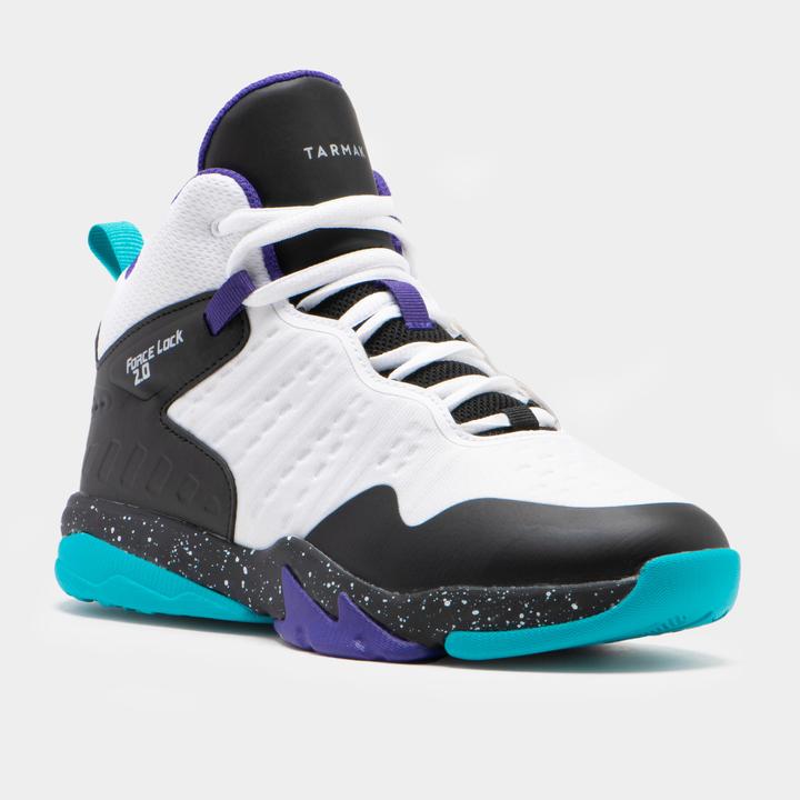 Immagine prodotto Tarmak Scarpe da basket intermedie da bambino SS500H - Bianco/Nero/Viola (34)