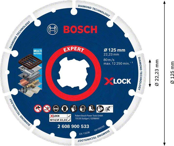 Produktbild Bosch Professional Zubehör EXPERT Diamond Metal Wheel X-LOCK Trennscheibe, 125 x 22,23 mm