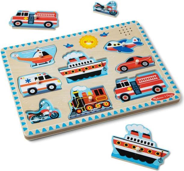 Actual product image Melissa & Doug Sonore Bois Vehicules (8 pieces)