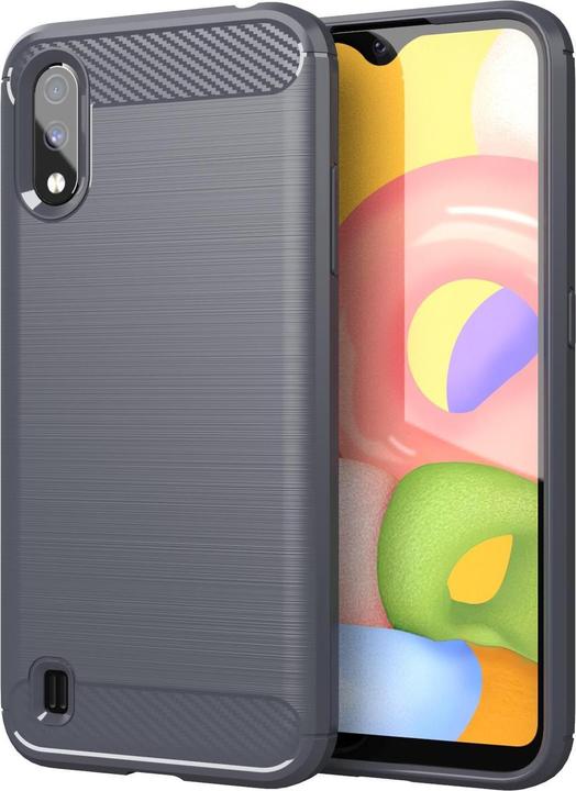 Actual product image Cadorabo TPU Ultra Slim carbon stainless steel Combi Cover (Samsung Galaxy A01)