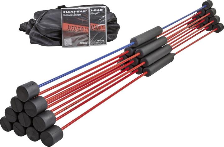 Actual product image Flexi-Bar Set, 9x STANDARD, 1x INTENSIVE, 2x DVDs, 10-pack transport bag