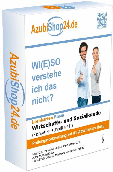 Image du produit Wirtschafts- und Sozialkunde Feinwerkmechaniker Prüfungsvorbereitung Wiso Prüfung. Lernkarten (Allemand, Michaela Rung-Kraus, Daniel Becker, 2024)