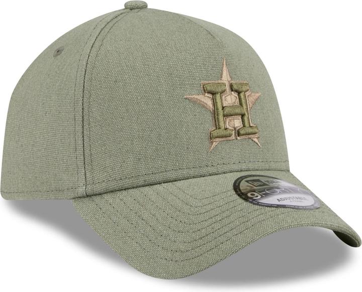 New Era A-Frame Trucker Leinen Cap - Houston Astros oliv (One Size)