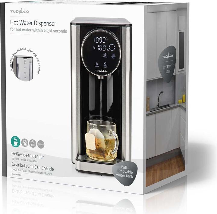 Image du produit Nedis Distributeur d'eau chaude 2600 W 2,7 l Aluminium / Noir