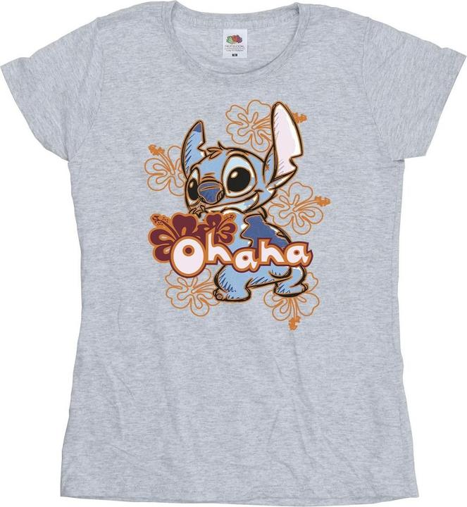Immagine prodotto Disney Lilo And Stitch Ohana Orange Hibiscus Maglietta Donna (XXL)