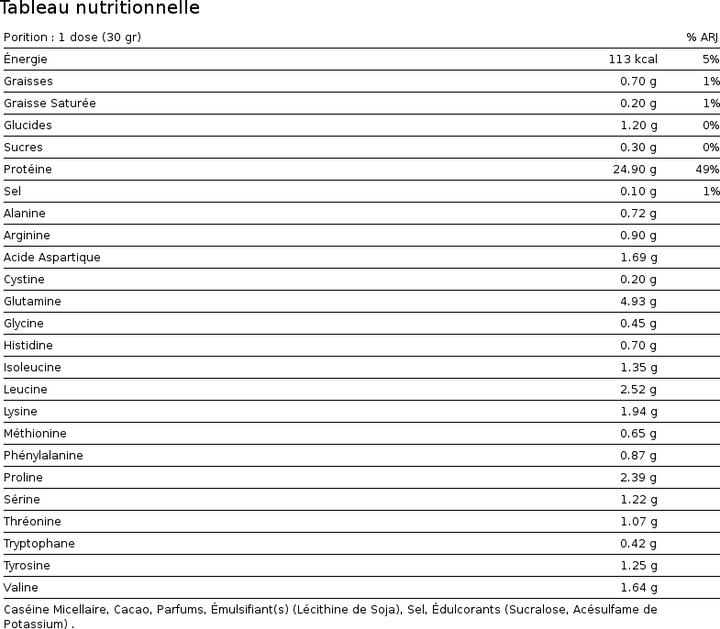 Nährwerte und Zutaten ESN Micellar Casein (Chocolate, 1 Stk., 1000 g)