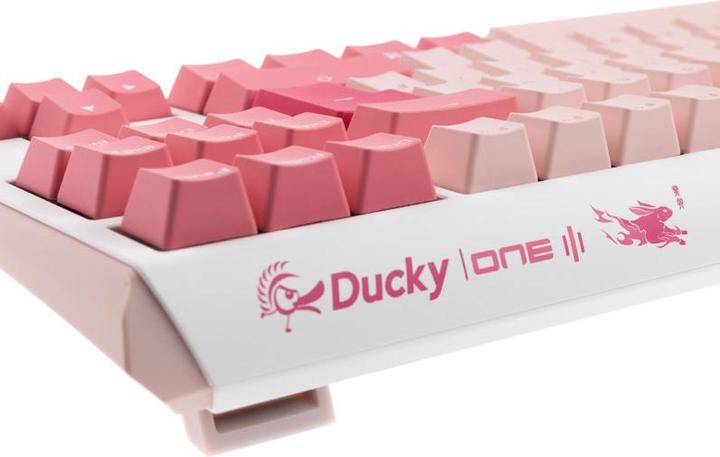Actual product image Ducky One 3 Gossamer TKL Pink Gaming Keyboard - MX-Blue (DE, Cable)