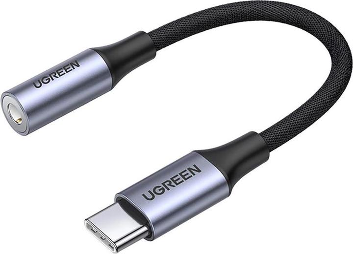 Actual product image Ugreen AV161 adapter for headphones mini jack 3.5 mm (female) / USB-C (male) 10 cm - grey (3.5mm jack, USB Type C)