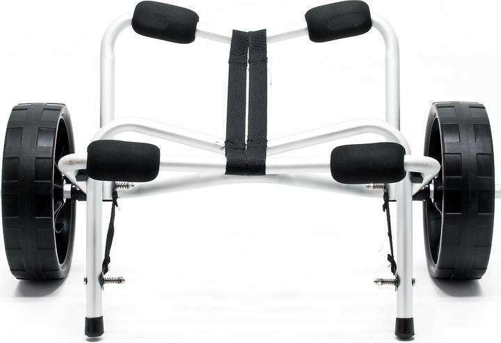 Actual product image Wiltec Foldable Aluminium Transport Trolley for Kayaks, Canoes max. 68kg with PU Wheels & Nylon Belt