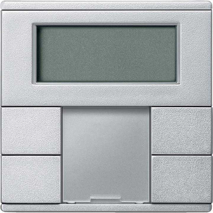 Image du produit Schneider Bouton-poussoir double plus avec thermostat d'ambiance, aluminium, Système M MTN6212-0460
