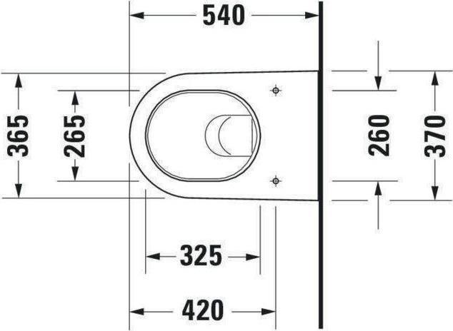 Image du produit Duravit WC suspendu STARCK 2 profond, 370x540mm blanc WG