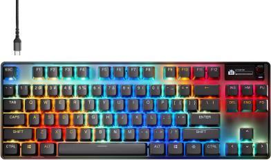 Produktbild SteelSeries | Gaming Keyboard | Apex Pro TKL Gen 3 | US Layout | Bluetooth | Black | 2.4 GHz / Bluetooth/ Wired (US, Kabelgebunden, Kabellos)