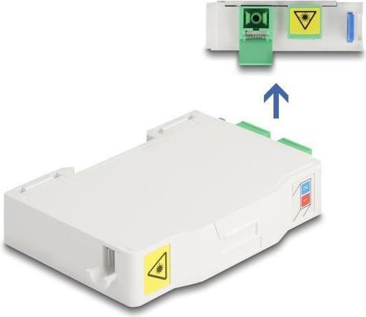 Produktbild Delock LWL Anschlussdose für Hutschiene mit Spleisshalter (Spleissbox)