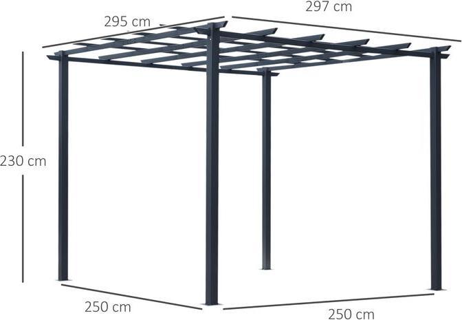 Image du produit Swisshandel24 stabiler Rosenpavillon als Rankhilfe wetterfest Metall schwarz 2,97x2,95x2,3m (297 cm, 295 cm)
