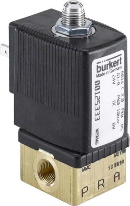 Actual product image Bürkert GP 3 way solenoid valve,1/8in 24Vdc N/C