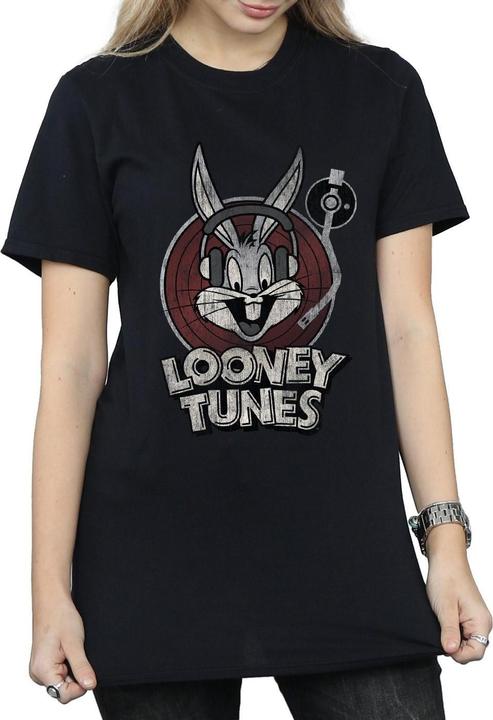 Image du produit Looney Tunes Bugs Bunny Cercle Coton Logo Boyfriend TShirt (L)
