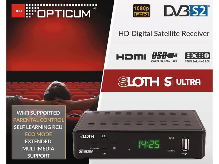 Actual product image Opticum SAT Receiver Red Sloth S1 Ultra (DVB-C/T, CI+ slot)