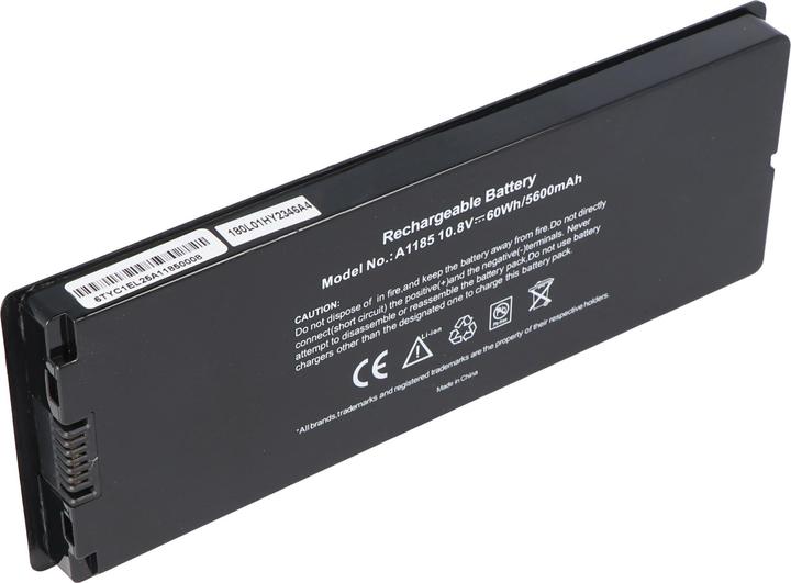 AccuCell Akku passend für Apple Macbook 13 A1185, MA561 Schwarz (3 Cells, 5400 mAh)