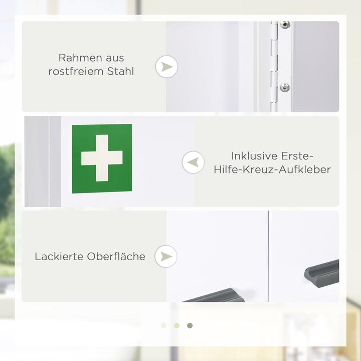 Actual product image Kleankin Medicine cabinet with 2 doors and lock (55 x 18 x 60 cm)