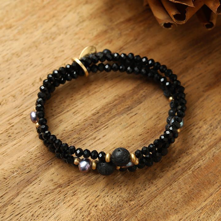 Immagine prodotto Andreani Bracciale con amazzonite autentica (80 cm, Pietre, Nude, Vetro, Marrone, Metallo)