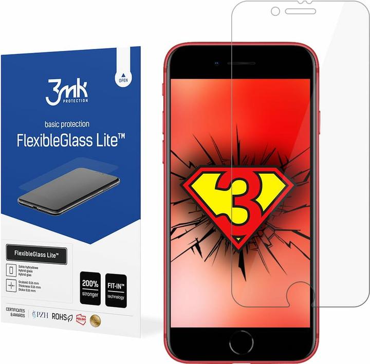 Actual product image 3MK hybrid glass Flexible 2.5D Lite for iPhone SE 2020 / SE 2022 (1 Piece, Apple iPhone SE (3rd Gen), Apple iPhone SE (2nd Gen))