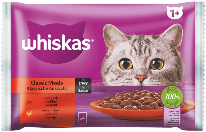 Immagine prodotto Whiskas Sacchetto per porzioni Multipack 1+ Selezione classica in salsa (Adulto, 13 pz., 4420 g)