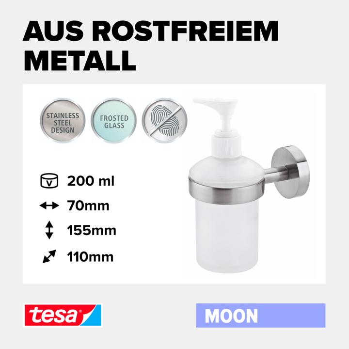 Produktbild tesa MOON Seifenspender inkl. Klebelösung ohne Bohren