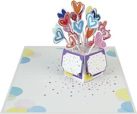 Actual product image MU Classic 3D Pop-Up Geburtstags Glückwunschkarte - Ballonherzen (1 pcs.)