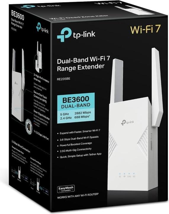 Produktbild TP-Link BE3600 Wi-Fi 7 Range ExtenderSPEED: 688 (2882 Mbit/s, 688 Mbit/s)