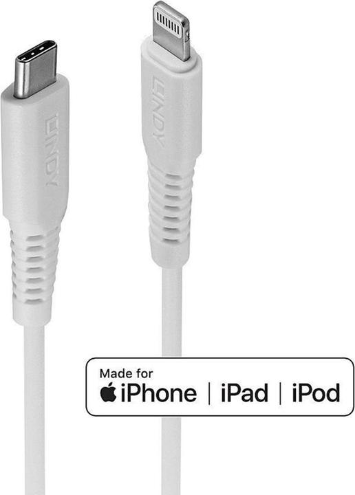 Lindy 0.5m USB Type C to Lightning cable, white USB Type C plug to Lightning plug (0.50 m, USB 2.0)