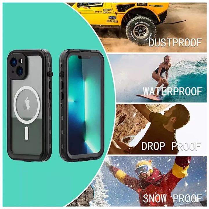 Immagine prodotto Redpepper Apple iPhone 15 Pro - IP68 Dot+ Series Wasserdichtes Outdoor Case mit Magsafe, schwarz (Apple iPhone 15 Pro)