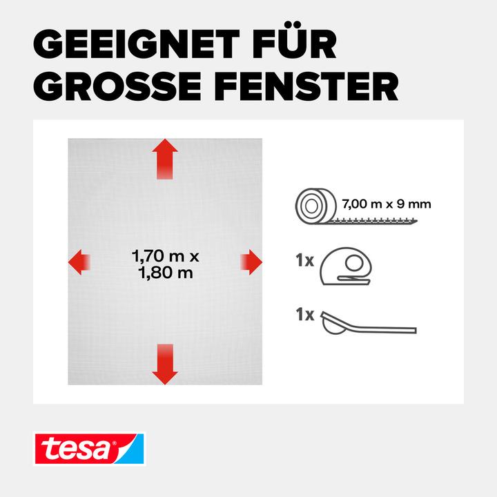 Actual product image tesa Insect screen COMFORT for windows, with Velcro tape, self-adhesive, without drilling (170 x 180 cm)