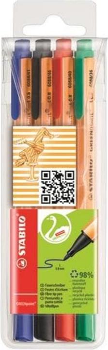 Image du produit STABILO Stylo feutre écologique GREENpoint (Rouge, Noir, Vert, Bleu, 4 x)