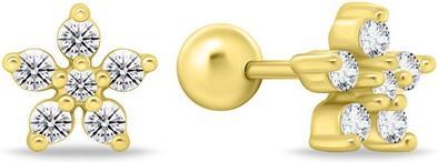 Produktbild Brilio Silver - Delicate gold-plated earrings with clear zircons EA1092Y