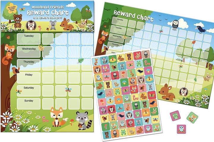Actual product image Paper Projects Woodland Friends A3 Reward Sticker Chart