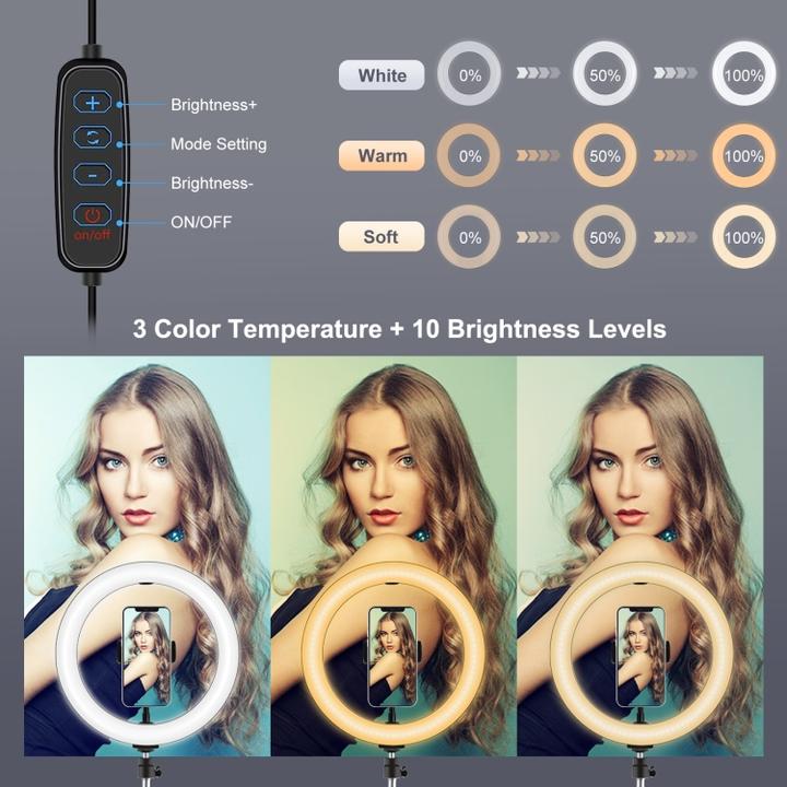Image du produit Puluz PKT3035 Lampe vidéo selfie 26cm (éclairage annulaire)