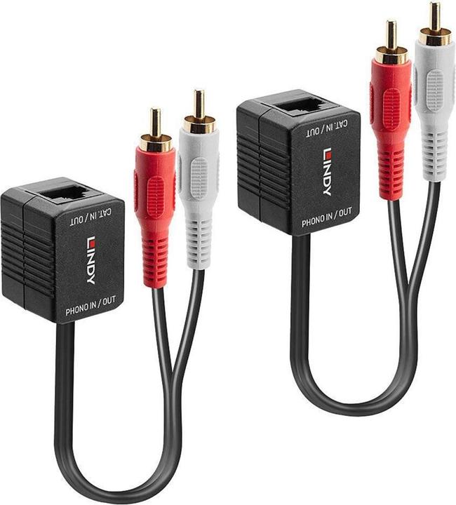 Actual product image Lindy Cat.5/6 100m 2x RCA (Extender)