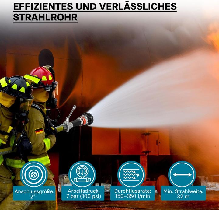 Produktbild Wiltec C Mehrzweckstrahlrohr THW Feuerwehr Baustelle C Kupplung stufenloser Sprühstrahl