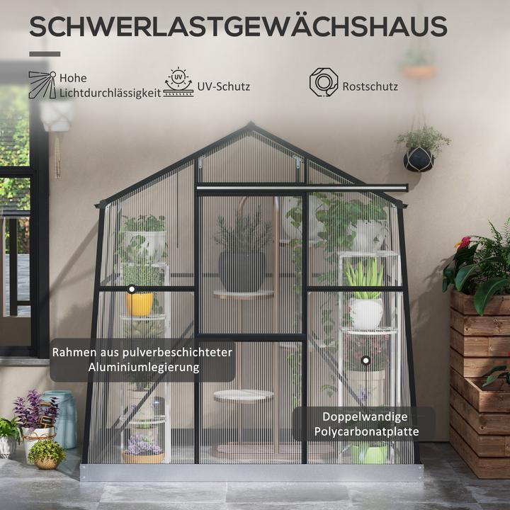 Produktbild Outsunny Gewächshaus mit Schiebetür und integriertes Rinnensystem