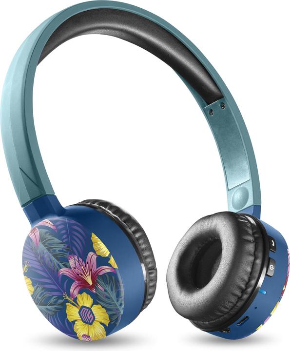 Produktbild Music Sound Music+Sound FANTASY Bluetooth-Kopfhörer türkis/tropisch on-ear Softtouch max.20h 1 (keine Geräuschunterdrückung, 16 h, Kabellos)