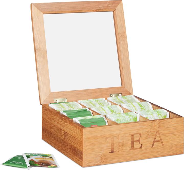 Actual product image Relaxdays 9 Compartment Tea Box