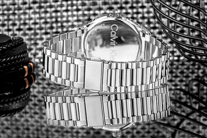 Produktbild Calvin Klein CK25200036 Unisex Horloge - Mineraalglas - Roestvrijstaal - Zilver - 40 mm - Quartz - Vouw/Vli