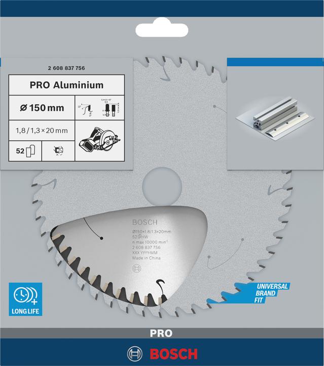 Actual product image Bosch Professional Zubehör PRO Aluminium cordless circular saw blade, 150 x 1.8 x 20 mm