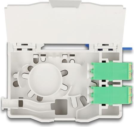 Immagine prodotto Delock Scatola di giunzione in fibra ottica per guida top-hat con supporto per giunzioni (Scatola di giunzione)