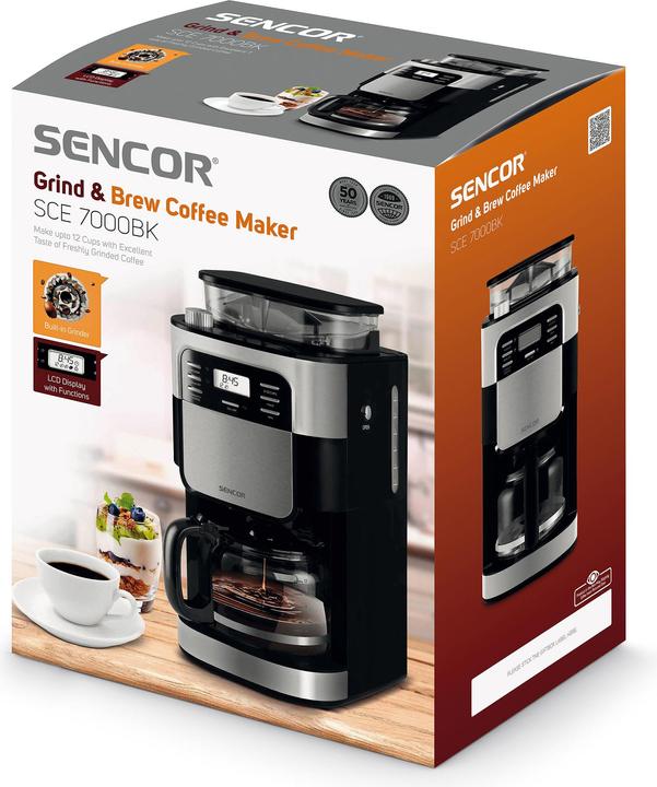 Produktbild Sencor SCE 7000BK Kaffeemaschine in Schwarz und Silber