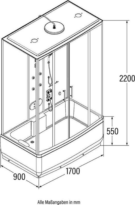 Image du produit Home Deluxe Douche à vapeur avec fonction hydromassage et éclairage LED YARU WHITE - 170x90x220 cm
