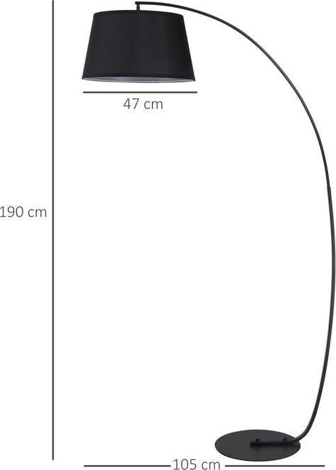 Immagine prodotto Swisshandel24 Stehlampe Wohnzimmer Stehleuchte mit Lampenschirm aus Stoff, Fussschalter (E27)